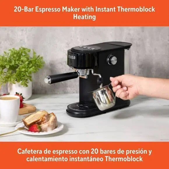 IMUSA -SlimBrew Espresso Cappuccino Maker Black